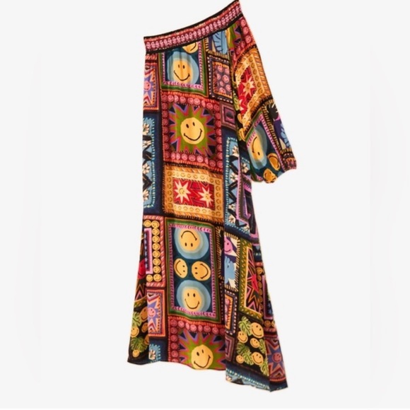 Smiley x Farm Rio one shoulder midi dress - Picture 3 of 6